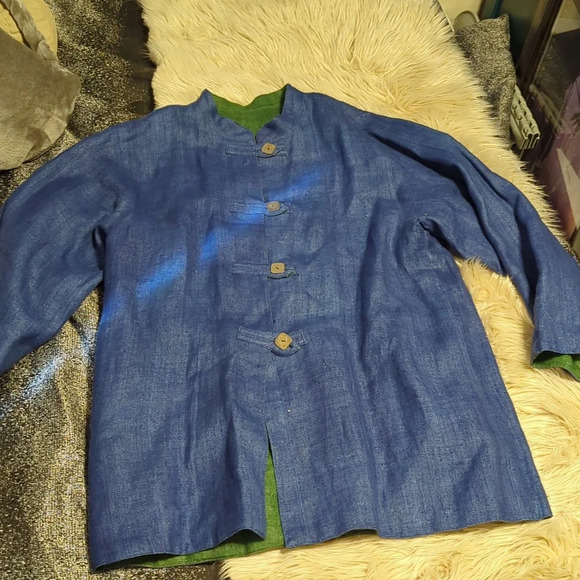 Reversible Hmong embroidery jacket Blazer coat - Picture 9 of 15